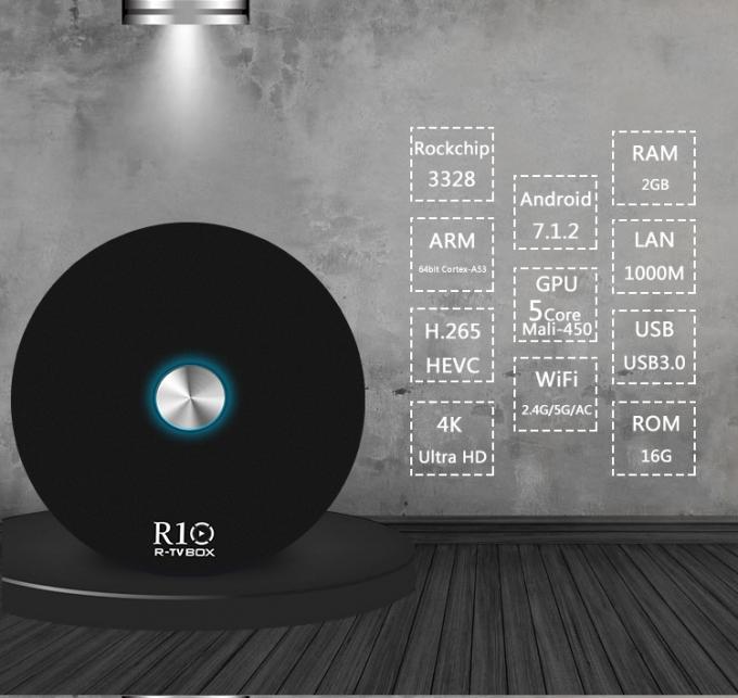 Видео- индикатор приведенный силы коробки РК 1080п ТВ андроида дешифратора ВП9 голубой