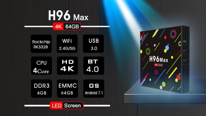 Андроид 7,1 КОДИ17.3 Х96 максимальный 4Г 64Г РК3328 с вифи 5Г и коробкой приведенной ТВ экрана